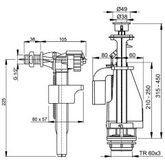 Комплект для керамических бачков Alcaplast SA08AS 1/2 chrom