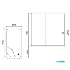 Душевой угол Royal Bath RB8100BP-T L
