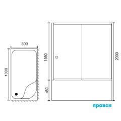 Душевой угол Royal Bath RB8100BP-T R