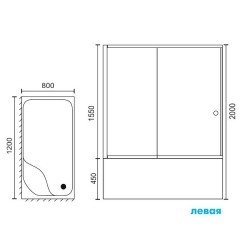 Душевой угол Royal Bath RB8120BP-T L