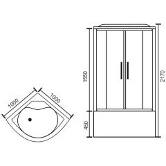 Душевая кабина Royal Bath RB100BK3-WC