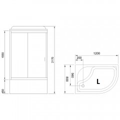 Душевая кабина Royal Bath RB8120BK2-T L