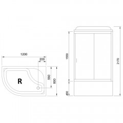 Душевая кабина Royal Bath RB8120BK2-T R