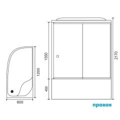 Душевая кабина Royal Bath RB8120BK3-BT R