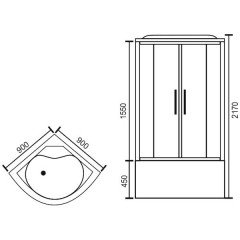 Душевая кабина Royal Bath RB90NRW-C
