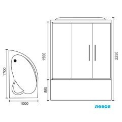 Душевая кабина Royal Bath RB170ALP-T L