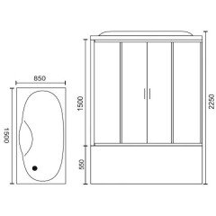 Душевая кабина Royal Bath RB150SKS-T