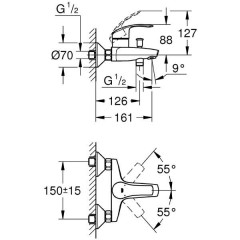 Набор для ванной комнаты Grohe Eurosmart 124446