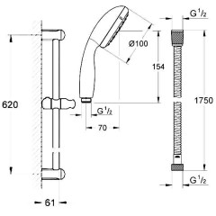 Набор для ванной комнаты Grohe Eurosmart 124446