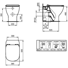 Унитаз приставной Ideal Standard Tesi AquaBlade T007701+T352701
