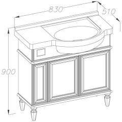 Комплект мебели Opadiris Санрайз 83 L слоновая кость