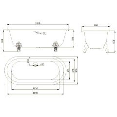 Ванна чугунная Magliezza Patricia WH 183x80