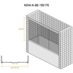 Шторка на ванну Nova-San N-BE-170