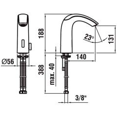 Смеситель для раковины Laufen CurveTronic 3147024043221 бесконтактный