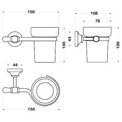 Стакан настенный Sturm Jacklyn LUX-JAC-CA110-CR