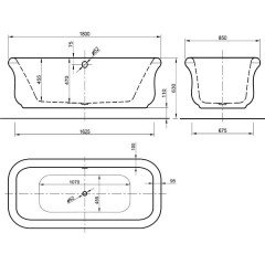 Ванна акриловая Sturm Royal BT-ROYA18085FS-BNBN