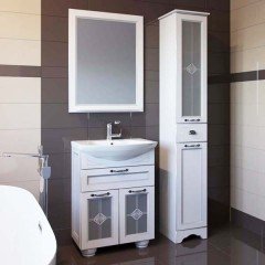 Зеркало ASB-Woodline Бергамо 65 белый массив ясеня