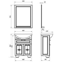 Комплект мебели ASB-Woodline Бергамо 65 орех массив ясеня