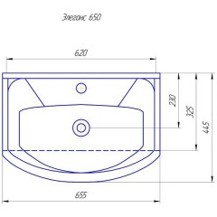 Тумба с раковиной ASB-Woodline Бергамо 65 орех массив ясеня