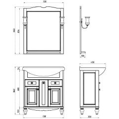 Комплект мебели ASB-Woodline Верона 75 белый массив ясеня