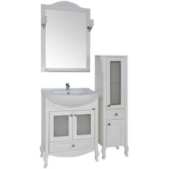 Зеркало ASB-Woodline Флоренция 65 белый массив ясеня