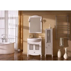 Зеркало ASB-Woodline Флоренция 65 белый массив ясеня