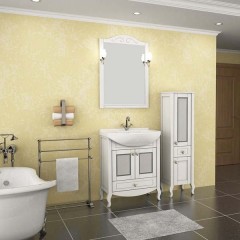 Зеркало ASB-Woodline Флоренция 65 белый массив ясеня