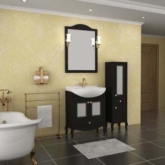 Зеркало ASB-Woodline Флоренция 65 черный массив ясеня