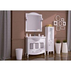 Зеркало ASB-Woodline Флоренция 85 белый массив ясеня