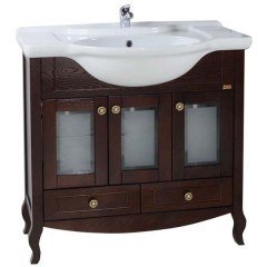 Тумба с раковиной ASB-Woodline Флоренция витраж 85 бук тироль массив ясеня