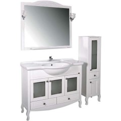 Зеркало ASB-Woodline Флоренция 105 белый массив ясеня