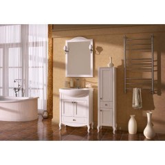 Тумба с раковиной ASB-Woodline Флоренция 65 белый массив ясеня