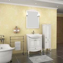 Тумба с раковиной ASB-Woodline Флоренция 65 белый массив ясеня