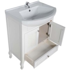 Тумба с раковиной ASB-Woodline Флоренция 65 белый массив ясеня
