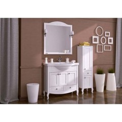 Тумба с раковиной ASB-Woodline Флоренция 85 белый массив ясеня