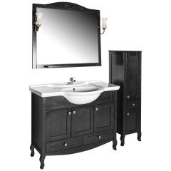 Комплект мебели ASB-Woodline Флоренция 105 чёрный массив ясеня