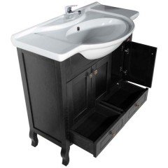 Комплект мебели ASB-Woodline Флоренция 105 чёрный массив ясеня