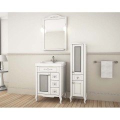 Зеркало ASB-Woodline Флоренция квадро 60 белый массив ясеня