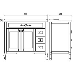 Раковина мебельная ASB-Mebel Илиос 90F L