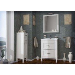 Зеркало ASB-Woodline Римини 60 белый массив ясеня