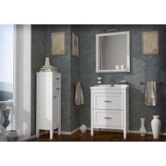 Тумба с раковиной ASB-Woodline Римини 60 белый массив ясеня