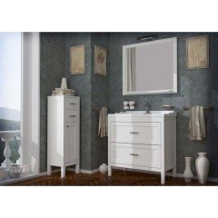 Зеркало ASB-Woodline Римини 80 белый массив ясеня
