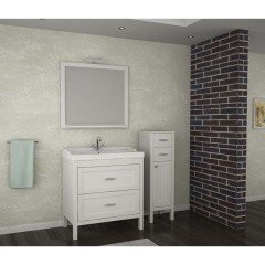 Зеркало ASB-Woodline Римини 80 белый массив ясеня