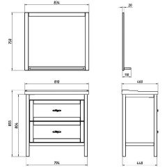 Зеркало ASB-Woodline Римини 80 бук тироль массив ясеня