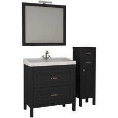 Зеркало ASB-Woodline Римини 80 чёрный массив ясеня