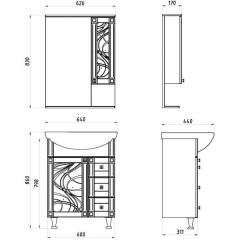 Комплект мебели ASB-Mebel Альфа кристалл 65-3Н