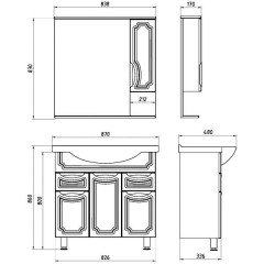 Тумба с раковиной ASB-Mebel Санремо 85