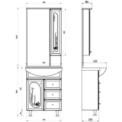 Зеркало-шкаф ASB-Mebel Астра ракушка 62