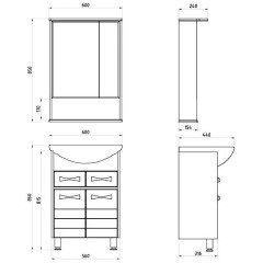 Тумба с раковиной ASB-Mebel Дина 60