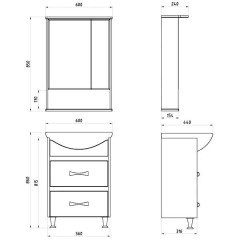 Тумба с раковиной ASB-Mebel Дина 60-2
